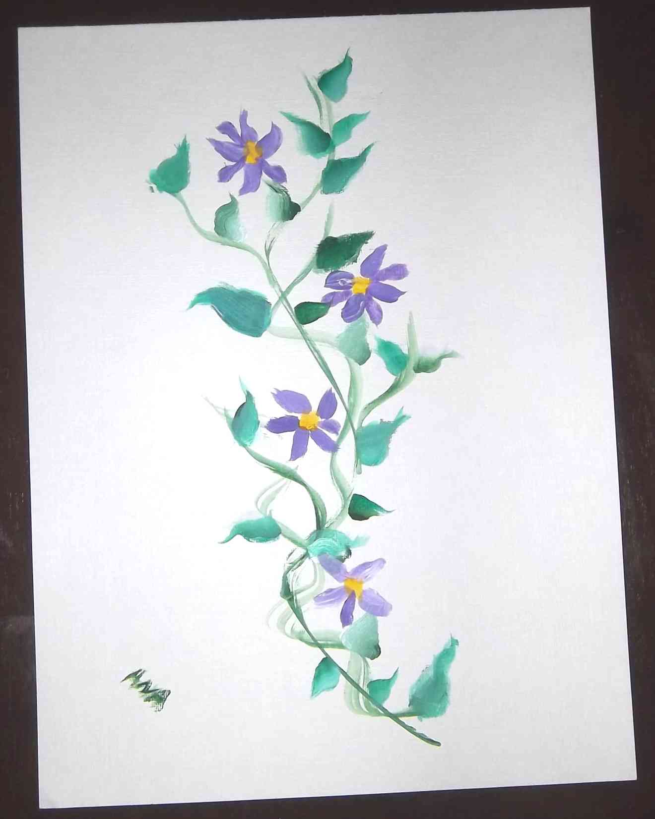 Violet Flowers water color on acrylic paper